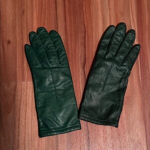 Genuine Leather Green Gloves